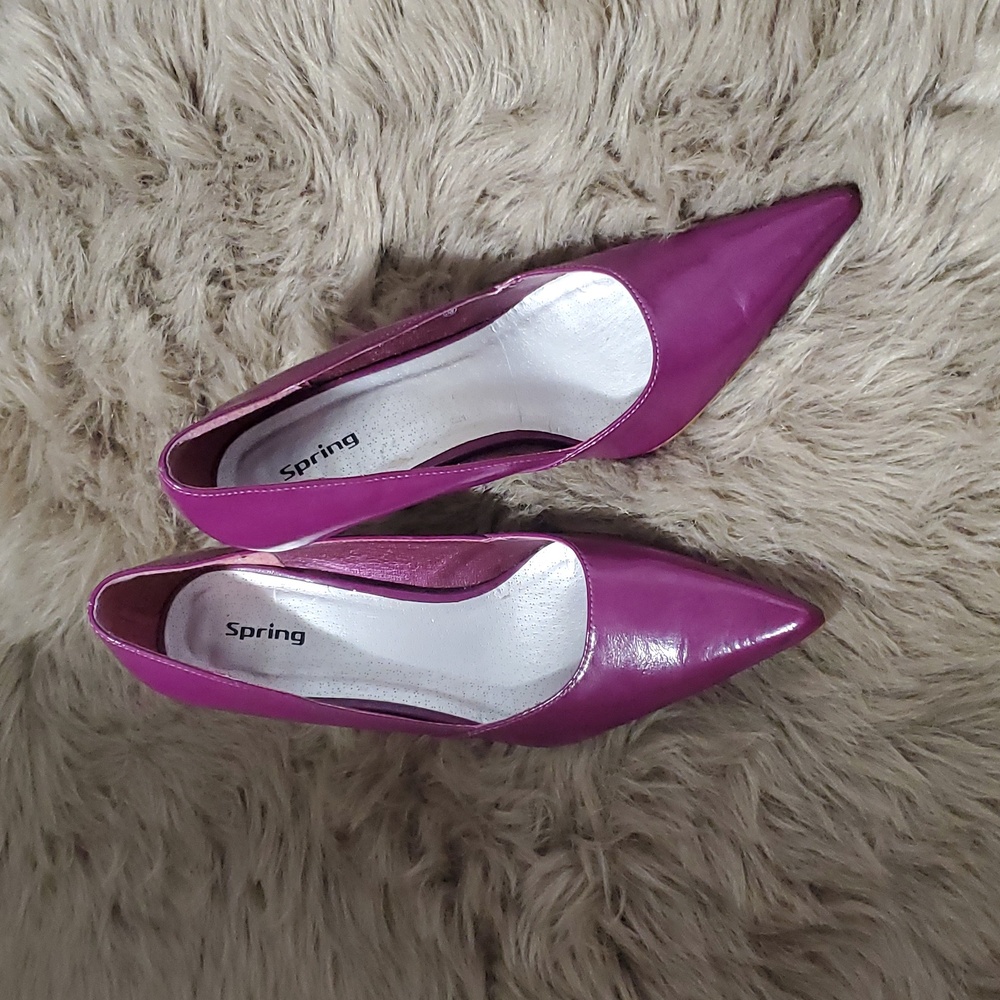 SPRING Light Purple Leather-Like Patent Heels- Size Euro 38 - Picture 10 of 16
